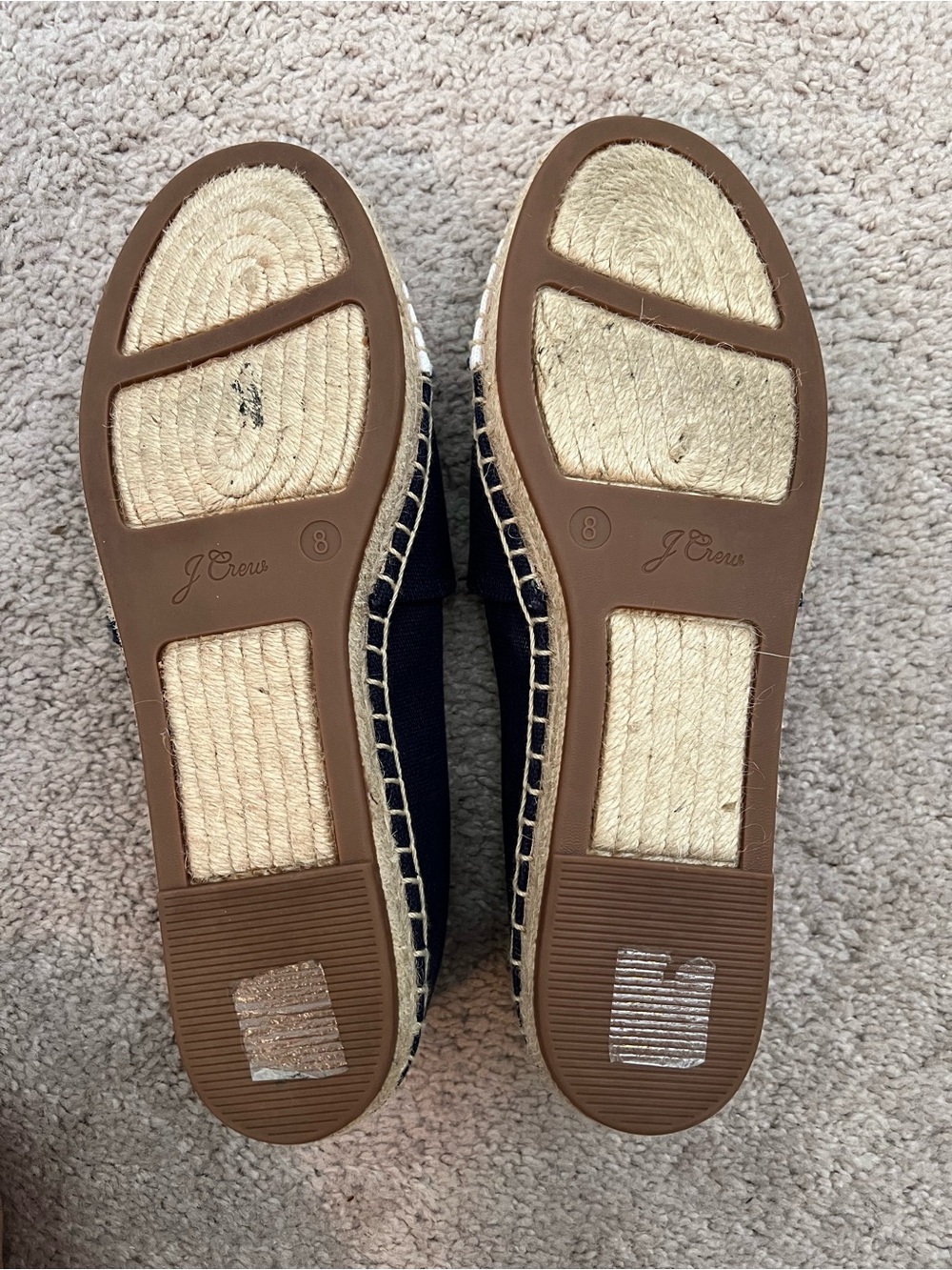 J. Crew Navy and White Canvas Espadrille Flats - Picture 2 of 2